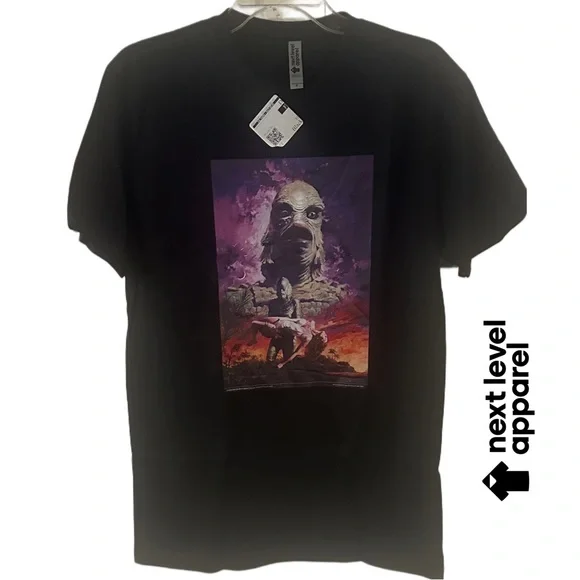 NEW Next Level Apparel Black Tee with Mythical Creature Design “RARE” - Picture 4 of 11